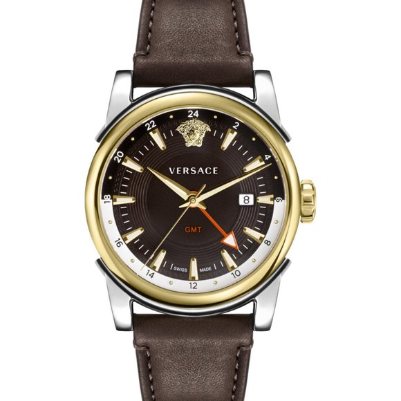 Versace Men's Brown GMT 42mm Watch! New!